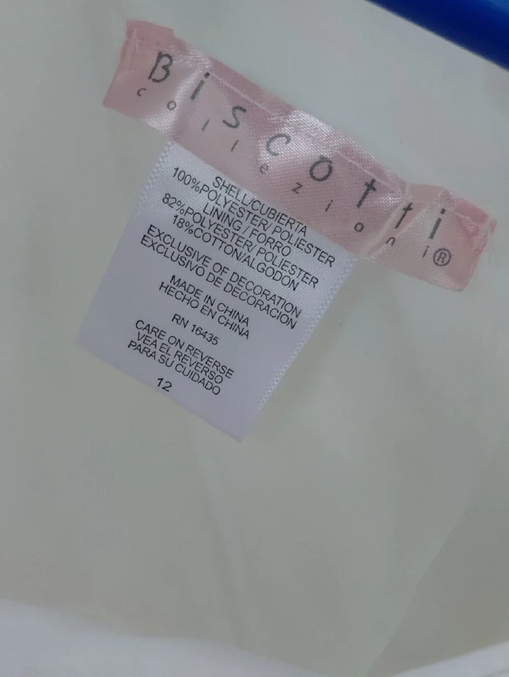 Biscotti White Formal Dress with Pink Floral Embroidery
